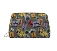 Novastar Bolsa de maquillaje de viaje grande con estampado de mundos de PVC, bolsa de cosméticos para mujeres con cremallera, bolsa de maquillaje portátil para el cuidado de la piel, bolsa de aseo