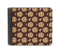 Novastar Cartera delgada de cuero para hombre, con estampado de galletas de chocolate, pequeña y delgada y plegable con bolsillo frontal
