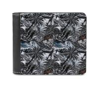 Novastar Cartera delgada de cuero para hombre, diseño hawaiano de estilo callejero, pequeño, plegable, bolsillo frontal