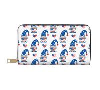 Novastar Carteras delgadas de cuero para mujeres hombres - Bandera USA azul nano Cartera para mujeres hombres con cremallera