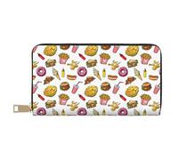 Novastar Carteras delgadas de cuero para mujeres y hombres, bonita cartera para tarjetas de papas fritas con salsa de tomate y ketchup para hombres y mujeres con cremallera