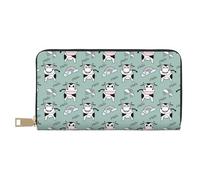 Novastar Carteras delgadas de cuero para mujeres y hombres, bonita y divertida cartera de tarjetas de vaca arcoíris para mujeres y hombres con cremallera