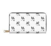 Novastar Carteras delgadas de cuero para mujeres y hombres, bonita y divertida cartera de tarjetas de bulldog francés C para mujeres y hombres con cremallera