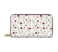 Novastar Carteras delgadas de cuero para mujeres y hombres, bonita y divertida cartera de tarjetas de dibujos animados de cabra para mujeres y hombres con cremallera