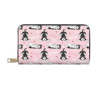 Novastar Carteras delgadas de cuero para mujeres y hombres, bonita y divertida cartera de tarjetas Husky Woof para mujeres y hombres con cremallera