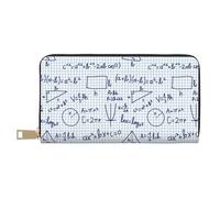 Novastar Carteras delgadas de cuero para mujeres y hombres, cartera de tarjetas de ecuación matemática de buen gusto para mujeres y hombres con cremallera