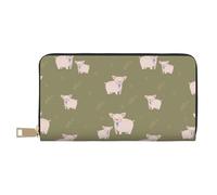 Novastar Carteras delgadas de cuero para mujeres y hombres, cartera de tarjetas verdes para padres e hijos, con cremallera