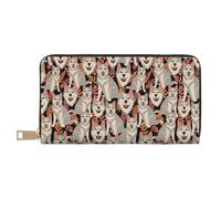 Novastar Carteras delgadas de cuero para mujeres y hombres, con diseño de dibujos animados de hojas husky para mujeres y hombres con cremallera