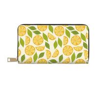 Novastar Carteras delgadas de cuero para mujeres y hombres, deliciosas hojas naranjas y verdes, cartera para tarjetas para mujeres y hombres con cremallera