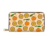 Novastar Carteras delgadas de cuero para mujeres y hombres, deliciosas y lindas hojas naranjas para mujeres y hombres con cremallera