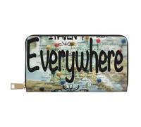 Novastar Carteras delgadas de cuero para mujeres y hombres - I Haven't Been Everywhere But Its On My List, cartera para tarjetas para mujeres y hombres con cremallera