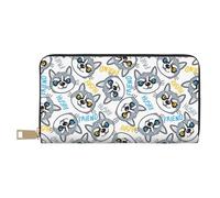 Novastar Carteras delgadas de cuero para mujeres y hombres, lindas y divertidas carteras de tarjetas Husky para mujeres y hombres con cremallera