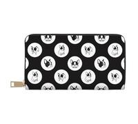 Novastar Carteras delgadas de cuero para mujeres y hombres, lindo bulldog francés, divertido tarjetero para mujeres y hombres con cremallera