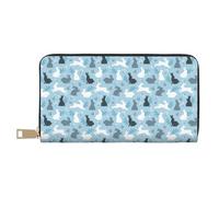 Novastar Carteras delgadas de cuero para mujeres y hombres, lindo conejo de dibujos animados divertido cartera para mujeres y hombres con cremallera