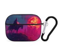 Novastar Funda compatible con Airpods Pro de 2ª generación, bonita funda compatible con Airpods Pro, funda de caballero bruja y luna de calabaza compatible con Airpods Pro 2