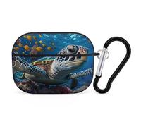 Novastar Funda compatible con Airpods Pro de 2ª generación, bonita funda compatible con Airpods Pro, funda de tortuga coral oceánica compatible con Airpods Pro 2