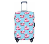Novastar Funda protectora para equipaje, funda suave con estampado de pato, color rosa y pajarita para maletas de pulgadas, Negro, 22-24