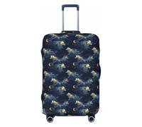 Novastar Funda protectora para equipaje, suave, con estampado de lobo, luz de luna, cielo nocturno, para maleta de 22 a 24 pulgadas