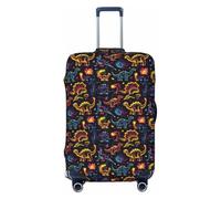 Novastar Funda protectora para equipaje, suave y colorida, con estampado de dinosaurio, para maletas de pulgadas, Negro, 25-28