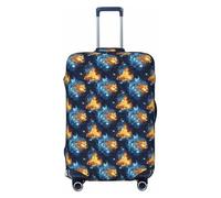 Novastar Funda protectora para equipaje, suave y fresca con estampado de cabeza de león azul para maleta de 45,7 a 53,3 cm
