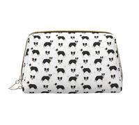 Novastar Neceser de viaje grande - Border Collie Dog Pvc Leather Cosmetic Bag para mujeres con cremallera, bolsa de maquillaje portátil para el cuidado de la piel bolsa de aseo para mujeres