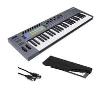 Novation FLkey - Controlador de teclado MIDI USB de 49 teclas para FL Studio, con cubierta antipolvo elástica para teclado Kaces y cable midi Hosa Mid-310 de 10 pies
