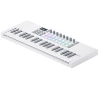 Novation Launchkey Mini 37 Blanco [MK4]: Controlador de teclado MIDI portátil, 37 teclas, USB e integración DAW. Modos Chord y Scale, pads de percusión, arpegiador y paquete de software musical