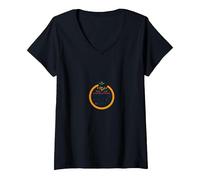 Novato de Primer Grado: Adorable Emblema Escolar para niños Camiseta Cuello V, Mujer, Negro, M