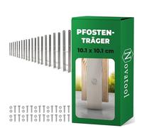 Novatool Juego de 10 casquillos para suelo de impacto en forma de H, 101 x 101 x 600 mm, casquillo de suelo, sombrilla, postes de valla, postes de madera, manguitos de impacto, estaca para clavar