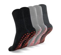 NOVAYARD 5 Pairs Non Slip grips Socks-Non Skid crew Socks for Hospital