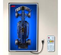 NOVDA Panel de pared para Lego Technic Oracle Red Bull Racing 20 F1 coche de carreras, 42206 con marco LED, pared de presentación para Fórmula 1, soporte de pared 75 x 45 cm (mando a distancia y marco