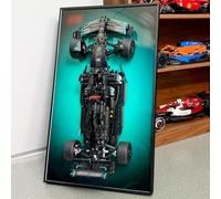 NOVDA Soporte de pared para pantalla compatible con Lego Technic Mercedes-AMG F1 W14 E Race Car, 42171 Fórmula 1, marco de coche, perfecto para la sala de estar, estudio, sala de ocio 75 x 45 cm (solo