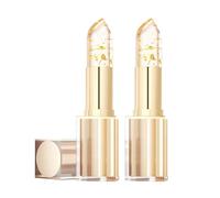 Novealcrbe Mood Lipstick, Novealcrbe Gold Crystal Color Changing Lipstick, Smart Color Shift, 24-hour Long-lasting Glossy Lip Gloss for Women (2PCS)