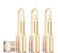 Novealcrbe Mood Lipstick, Transferproof Color Changing Lipstick, Color Changing Gold Foil for Women Long Lasting 24 Hours, Moisturizing Glossy Shine Lip Gloss (3Pcs)