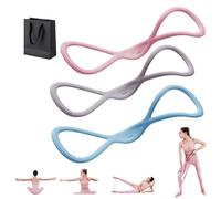 Novealcrbe Resistance Bands,Luminousdo Figure 8 Resistance Bands with Handles,Figure 8 Exercise Bands for Women Men,Tone Chest,Back & Glutes Effortlessly,In Just 10 Minutes/Day (B Set,15+25+35LB)