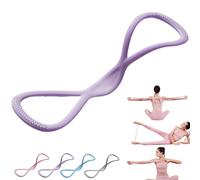 Novealcrbe Resistance Bands, Luminousdo Figure 8 Resistance Bands with Handles, Fullbody Yoga Pulling Rope, for Arms, Back, Shoulder Stretc, for Men and Women (Purple,15 Lbs)