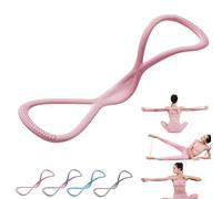 Novealcrbe Resistance Bands, Luminousdo Figure 8 Resistance Bands with Handles, Fullbody Yoga Pulling Rope, for Arms, Back, Shoulder Stretc, for Men and Women (Pink,25 Lbs)