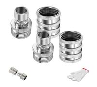 Novealcrbe Stainless Steel Garden Hose Quick Connect Fittings Set, heavy duty quick release hose connector, 3/4" Water Hose Quick Connectors for Garden Hose (2 Set)