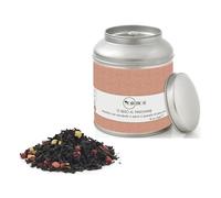 Novecento Tè® | Hojas de Té Negro con Mazapán - 90 Gr | Mazapán de té negro, almendras, pimienta rosa | Mezcla de té negro, mazapán, almendras y especias en lata metálica a granel