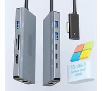 [Novedad 2025] Estación de Acoplamiento Microsoft Surface: 2 años de garantía, estación de Acoplamiento Surface 10 en 1 con HDMI, Ethernet, SD/TF, 5 Puertos USB PD, estación de Acoplamiento.