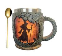 Novedad 386ml - Taza de fuego de , taza de con textura de corteza de árbol 3D con mango ergonómico, taza de café fresco vintage para adultos colega profesor cumpleaños regalo de