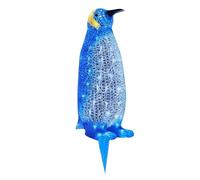 Novedad Acrílico Estatua De Pingüino De Navidad con Luz LED - Decoraciones Navideñas De Pingüi Iluminadas con Pilas - Estatuilla Resistente A La Intemperie Adornos