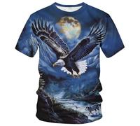 Novedad Águila Calva Americana Águila Divertida Camiseta Hombre Camiseta Estampadas Básica Cuello Redondo Hombres Camisetas para Verano XL