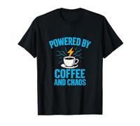 Novedad de Sports Mom Powered by Coffee and Chaos Camiseta
