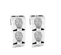 Novedad Donald Trump beso impreso rollo de papel higiénico broma servilleta Humor impreso rollo de papel higiénico papel de regalo (Color : 2PCS, Size : One size)
