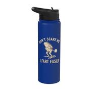 Novedad gráfica divertida de Don't Scare Me I Fart Easily Frog Stainless Steel Insulated Water Bottle