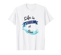 Novedad gráfica Life is Better at Sea Camiseta