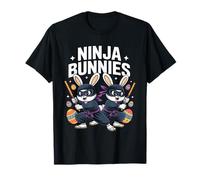 Novedad Huevo Caza Conejito Ninjas Divertido Pascua Ninja Conejitos Camiseta