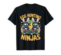 Novedad Huevo Caza Conejito Ninjas Divertido Pascua Ninja Conejitos Camiseta