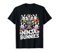 Novedad huevo caza conejito ninjas Pascua Funny Ninja Conejitos Camiseta